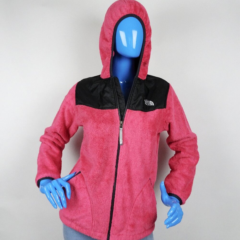 The North Face Monkey Fleece Pink Zip Up Hoodie Jacket Youth Girls XL 14 16 EUC